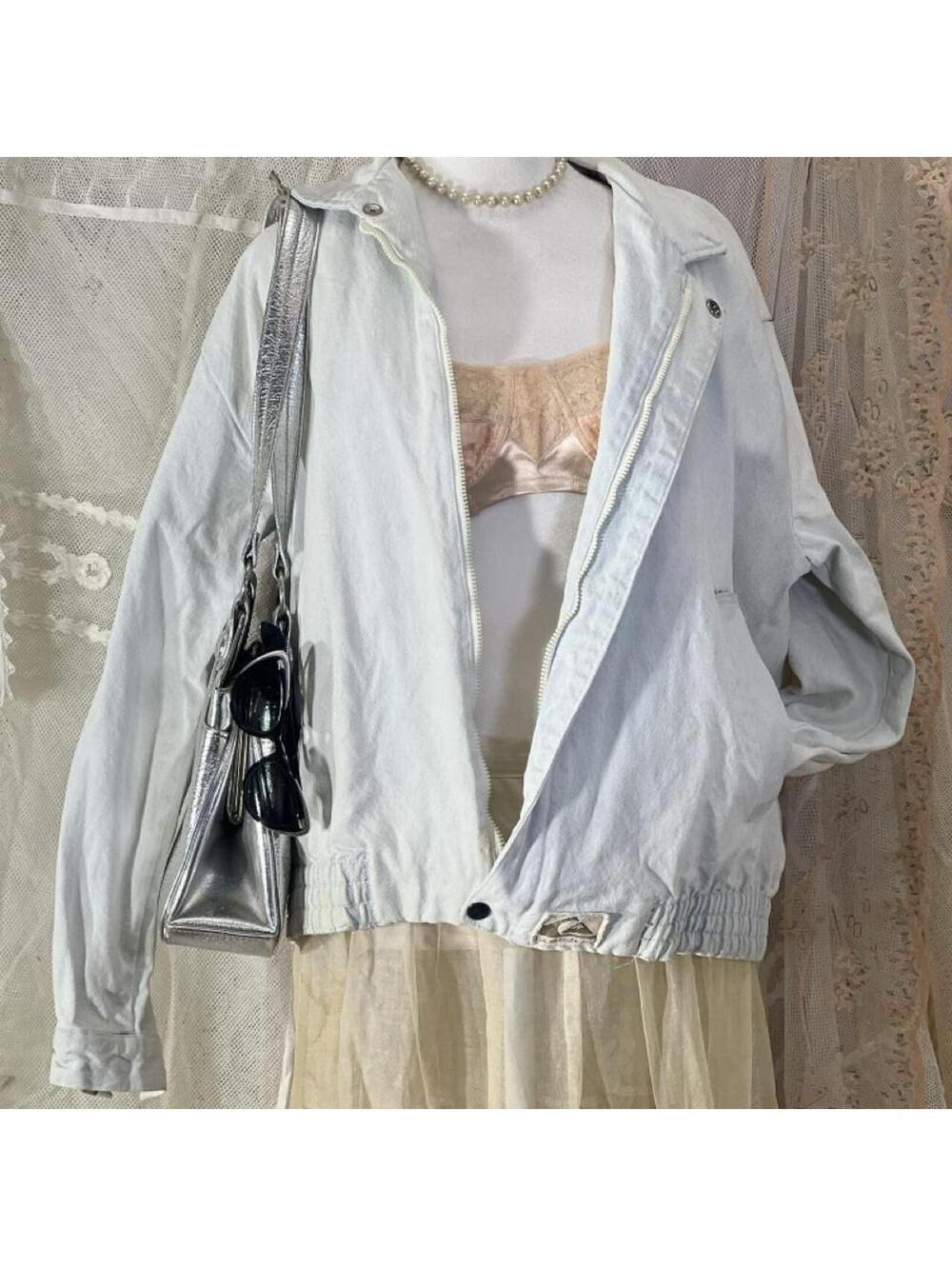 Vintage Unisex 1980/1990s Quick Silver Bomber Denim Coat